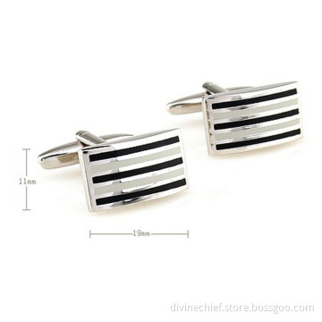Custom Stripe Silver/Copper/Stainless Steel Cufflinks Wholesale Mens Cufflinks